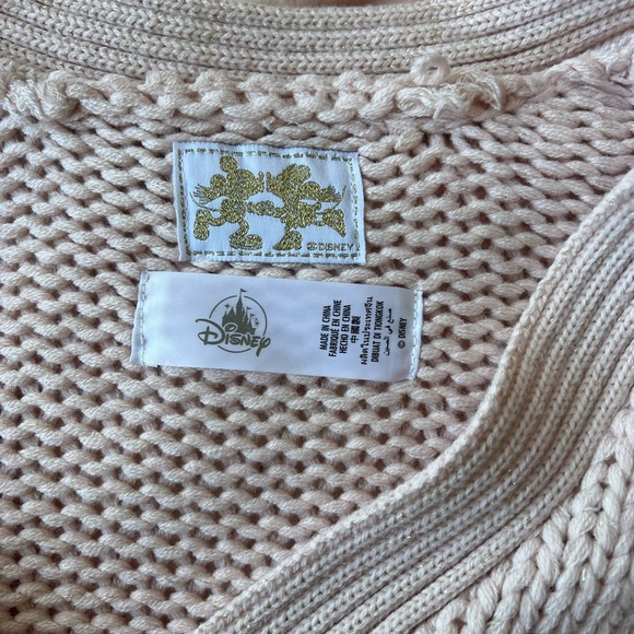 Medium Light Pink Textured Mickey Mouse Cardigan - Picture 3 of 4